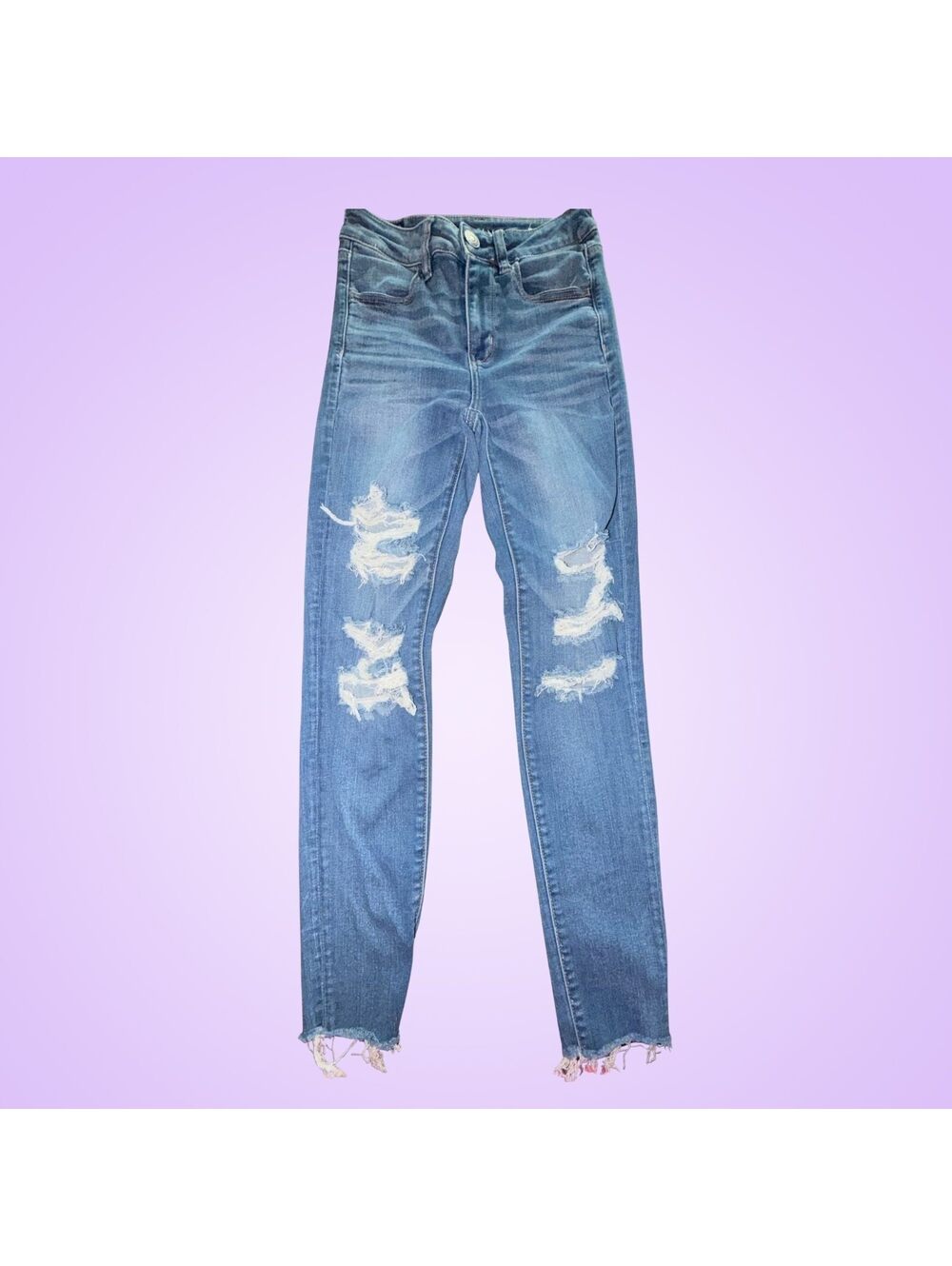 American Eagle Next Level Stretch Distressed Skinny Jeans Size 4 Long